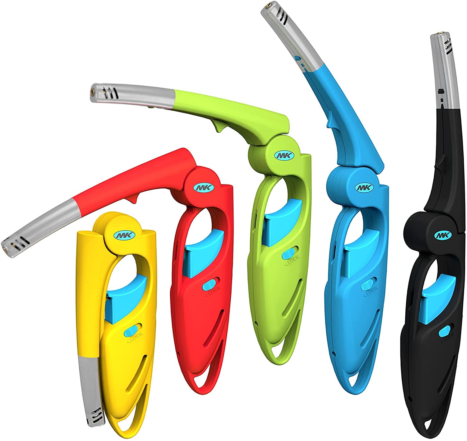 MK Foldable Refillable Slip Grip BBQ Lighter Blister - 10ct Display