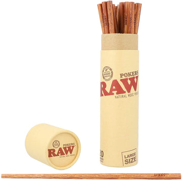 RAW Wooden Poker Sticks Large 20ct