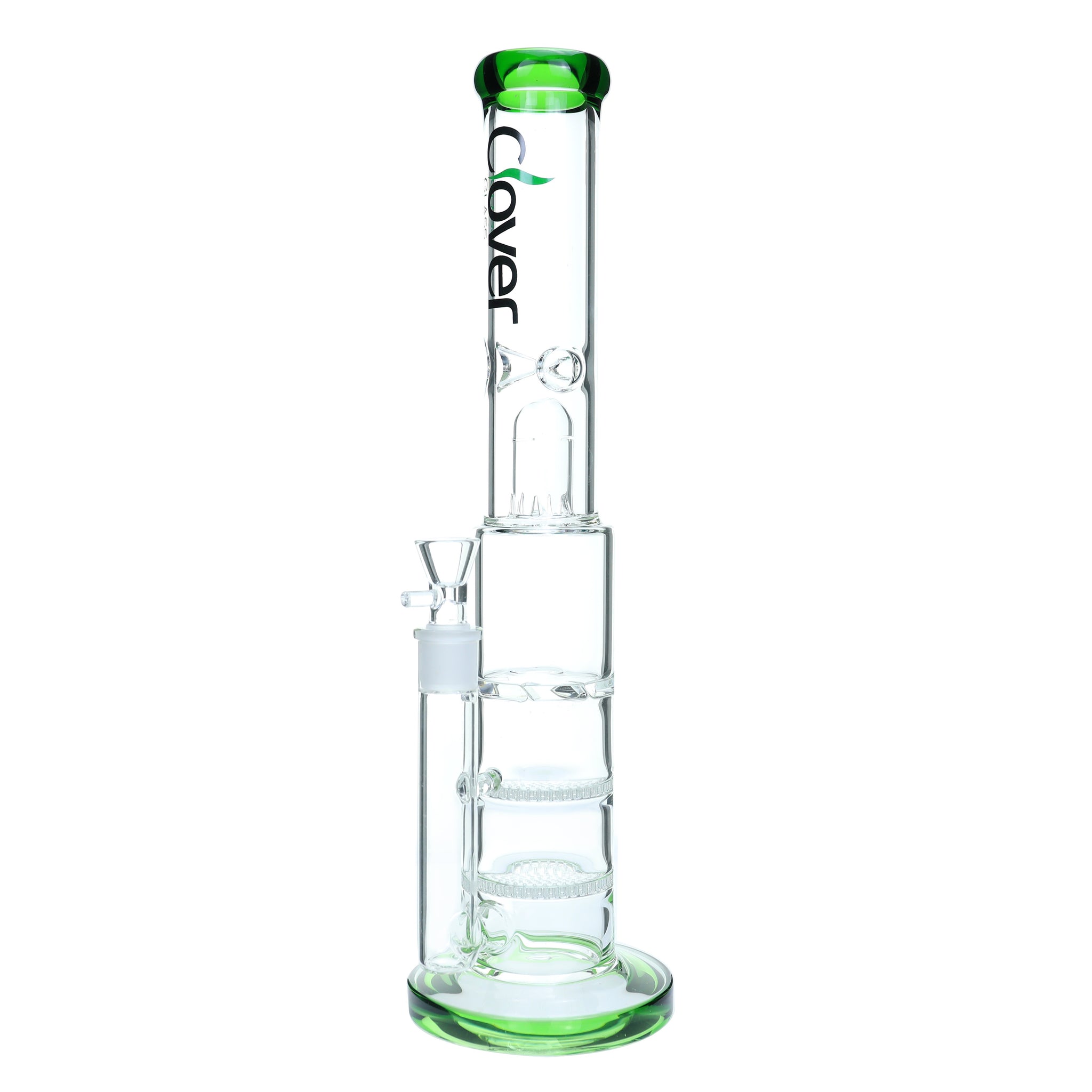 17" CLOVER Double Honeycomb Disc Single Vortex Disc Straight Water Pipe (WPB-17)