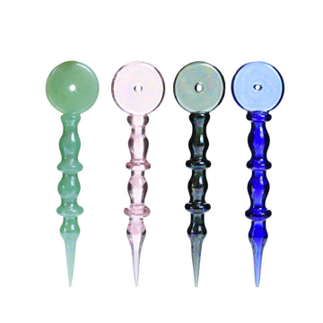 4.5" Colored Flat Donut Top Ring Glass Dabber - 2pk
