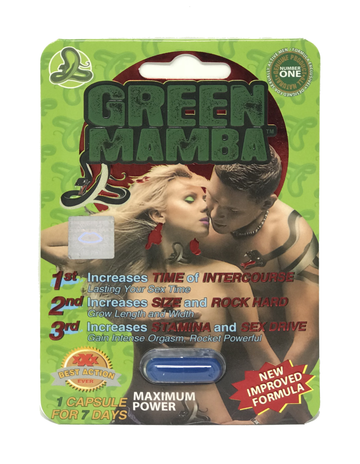Green Mamba Male Supplement Single Pack Pill 24ct Display (MSRP: $7.99)
