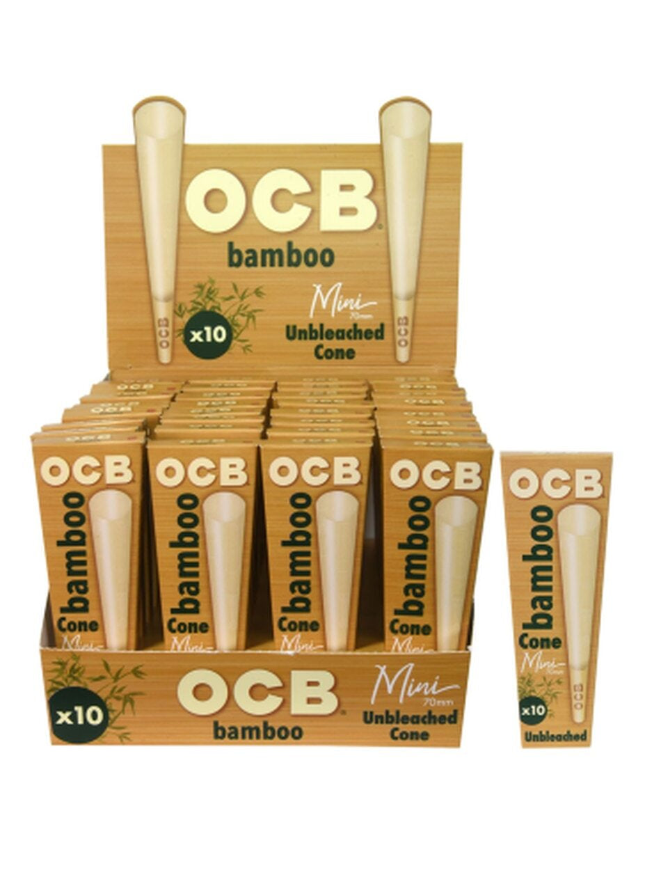 OCB - 70mm Mini Bamboo Pre-Roll Cones 10pk - 32ct Display