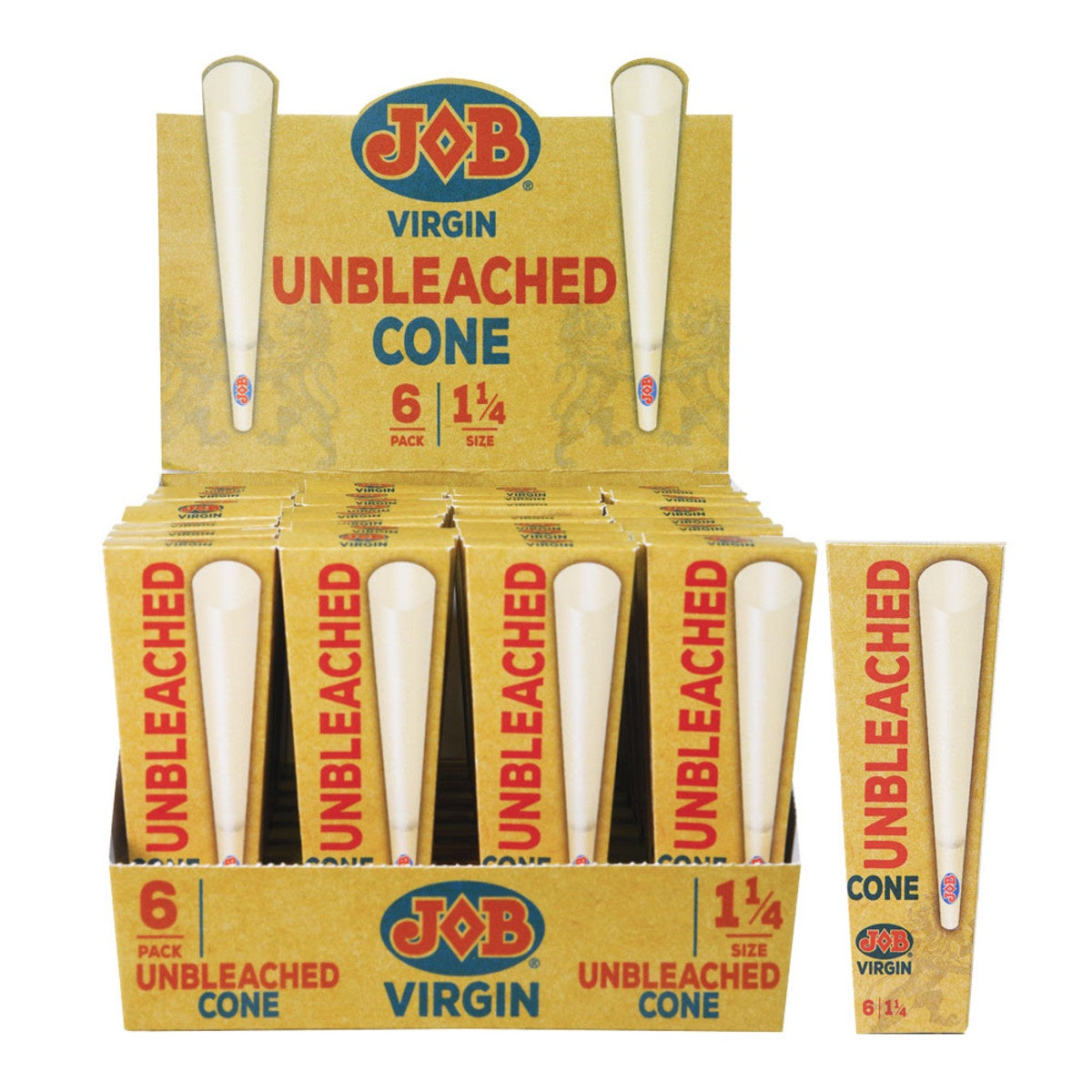 Job Virgin Unbleached Cones (King Size | 1 ¼")