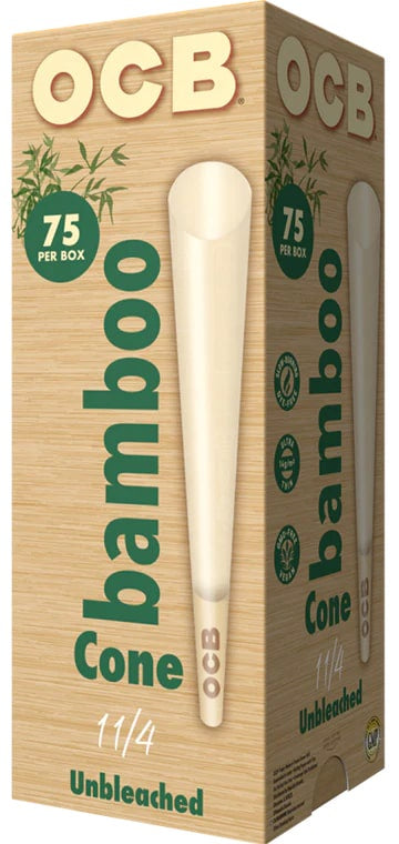 OCB Bamboo Unbleached 1 1/4 Cone Tower - 75ct Display