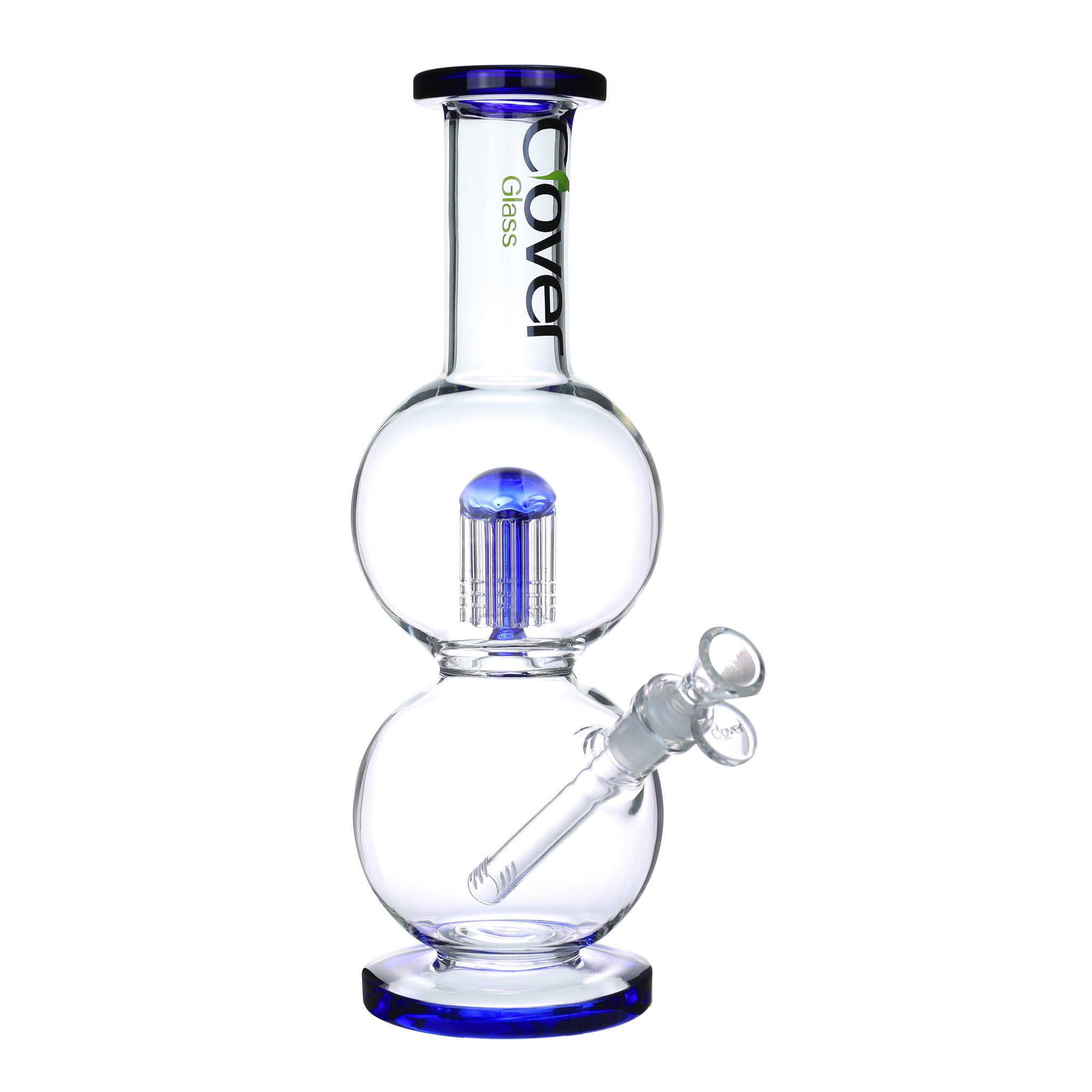13" CLOVER Double Bubble Top 8 Arm Tree Perc Water Pipe (WPB-361)
