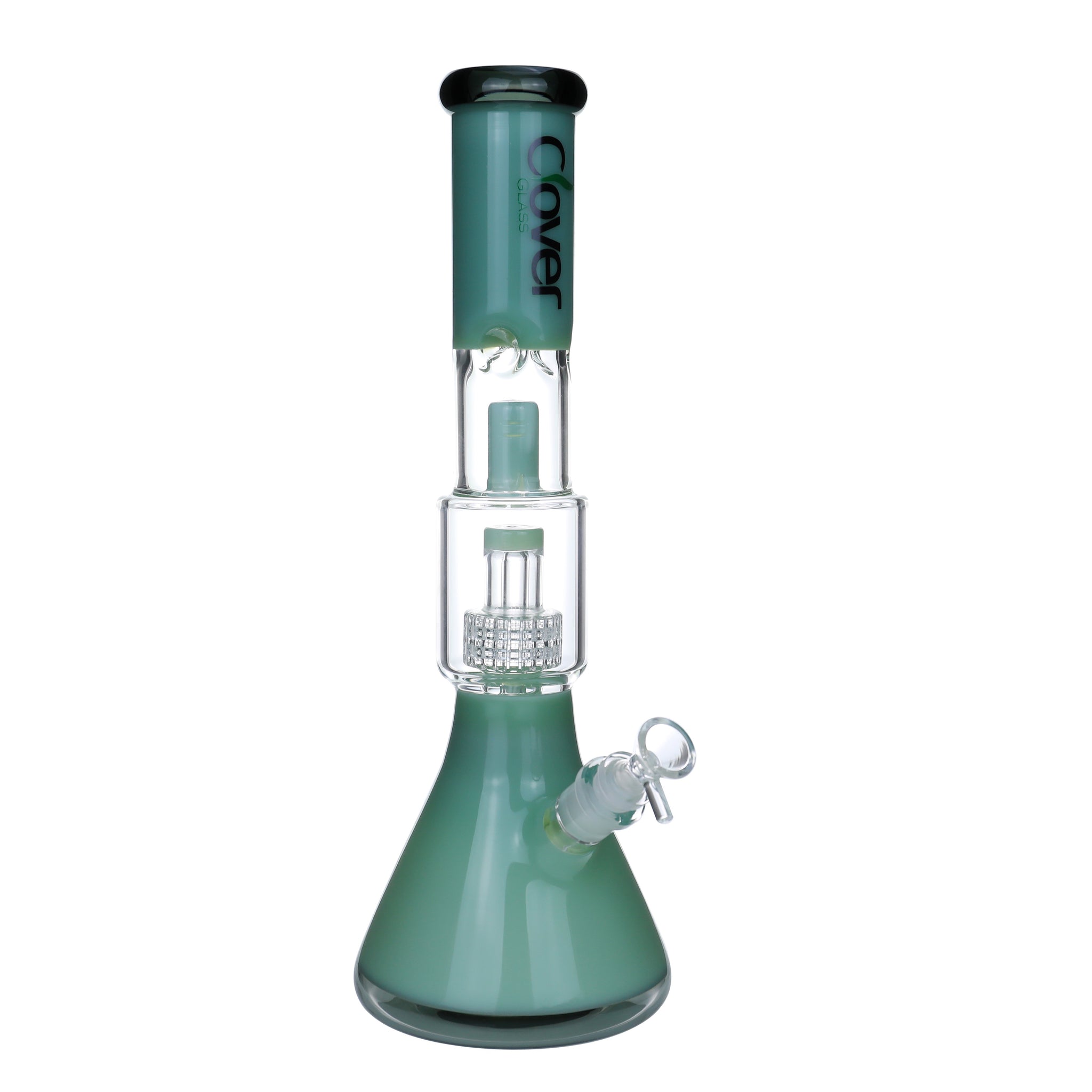 15" CLOVER Colored Middle Perc Beaker Water Pipe (WPA-268)