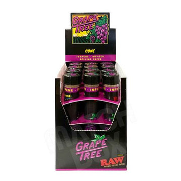 RAW Grape Tree Terpene Infused King Size Pre Rolled Cones - 12ct Display