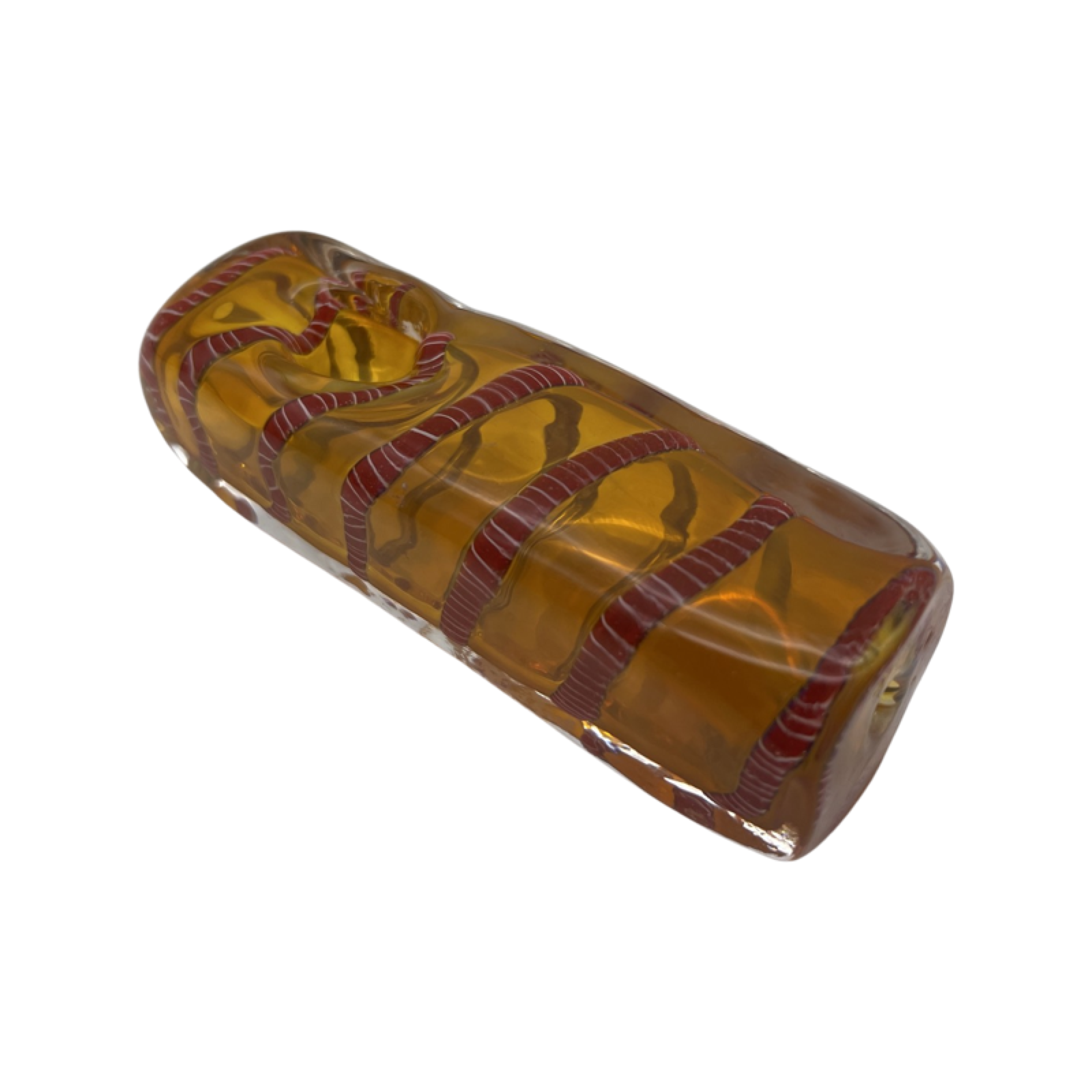 4" Gold Fumed Square Hand Pipe w/Color Rods
