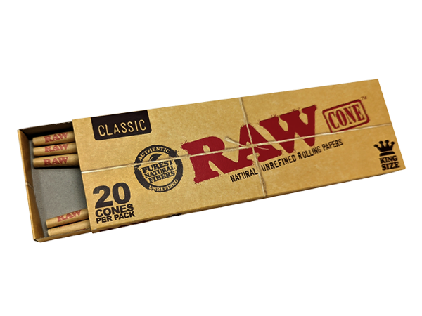 Raw Classic King Size Cones 20pk - 40ct Display