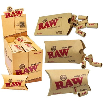 RAW Pre-Rolled Wide Tips 21pk - 20ct Display