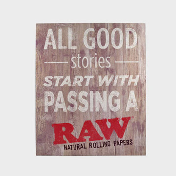 RAW Rustic Wood Sign Good Stories