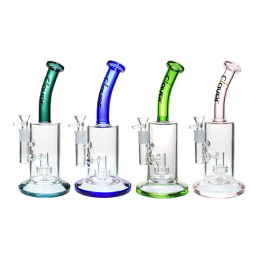 10.5" CLOVER Colored Neck and Base Cake Perc Water Pipe (WPD-223)