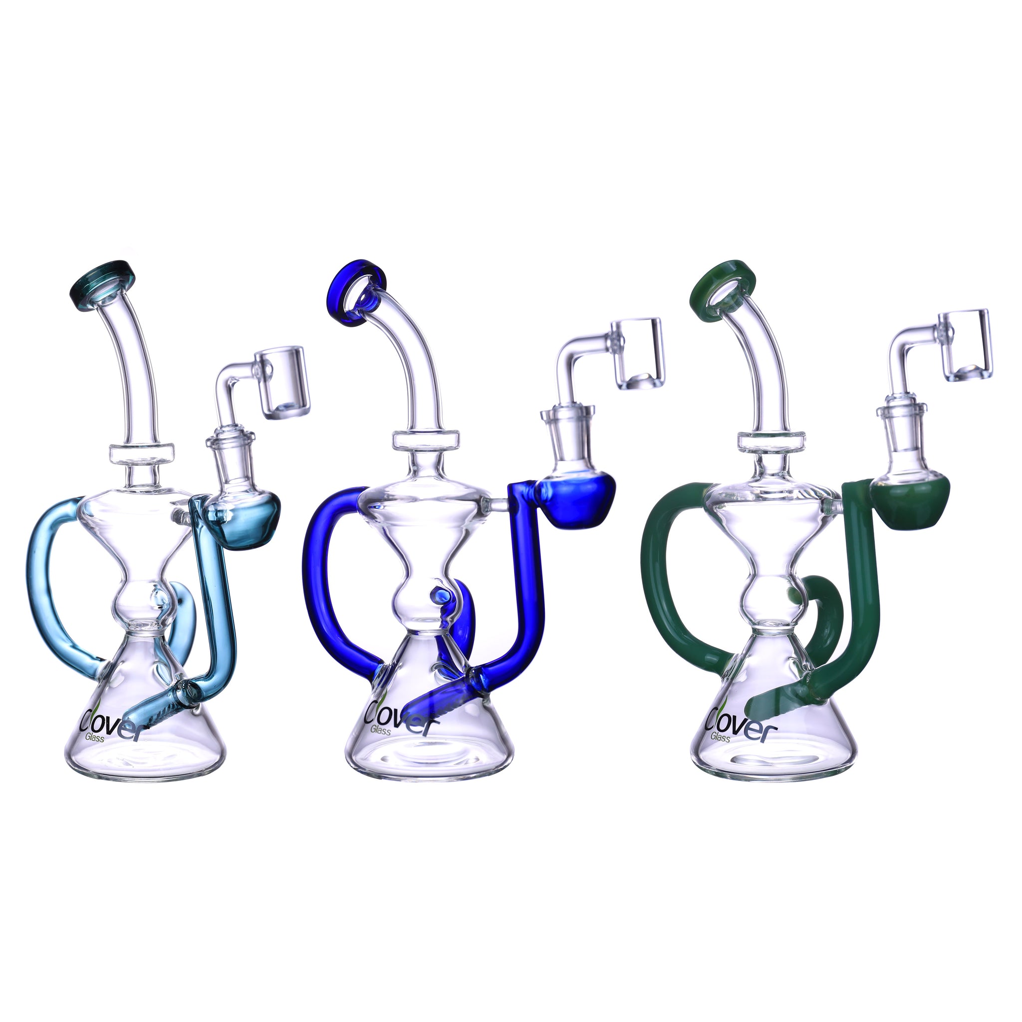 9" CLOVER Colored Recycler Water Pipe (WPE-478)