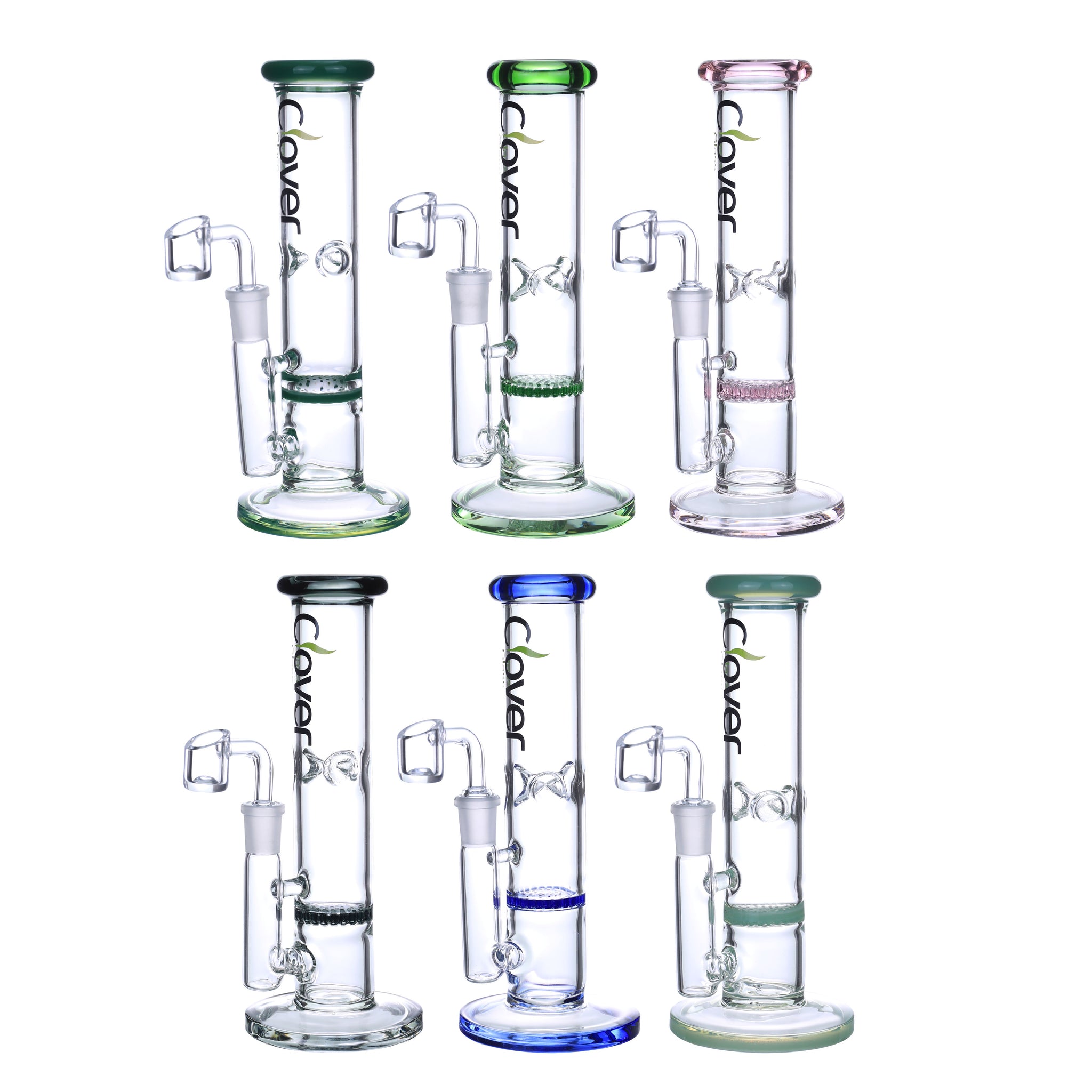 9" CLOVER Straight Shooter Honeycomb Perc Water Pipe (WPE-479)