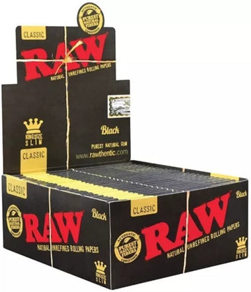 RAW Black Classic King Size Slim 32pk - 50ct Display