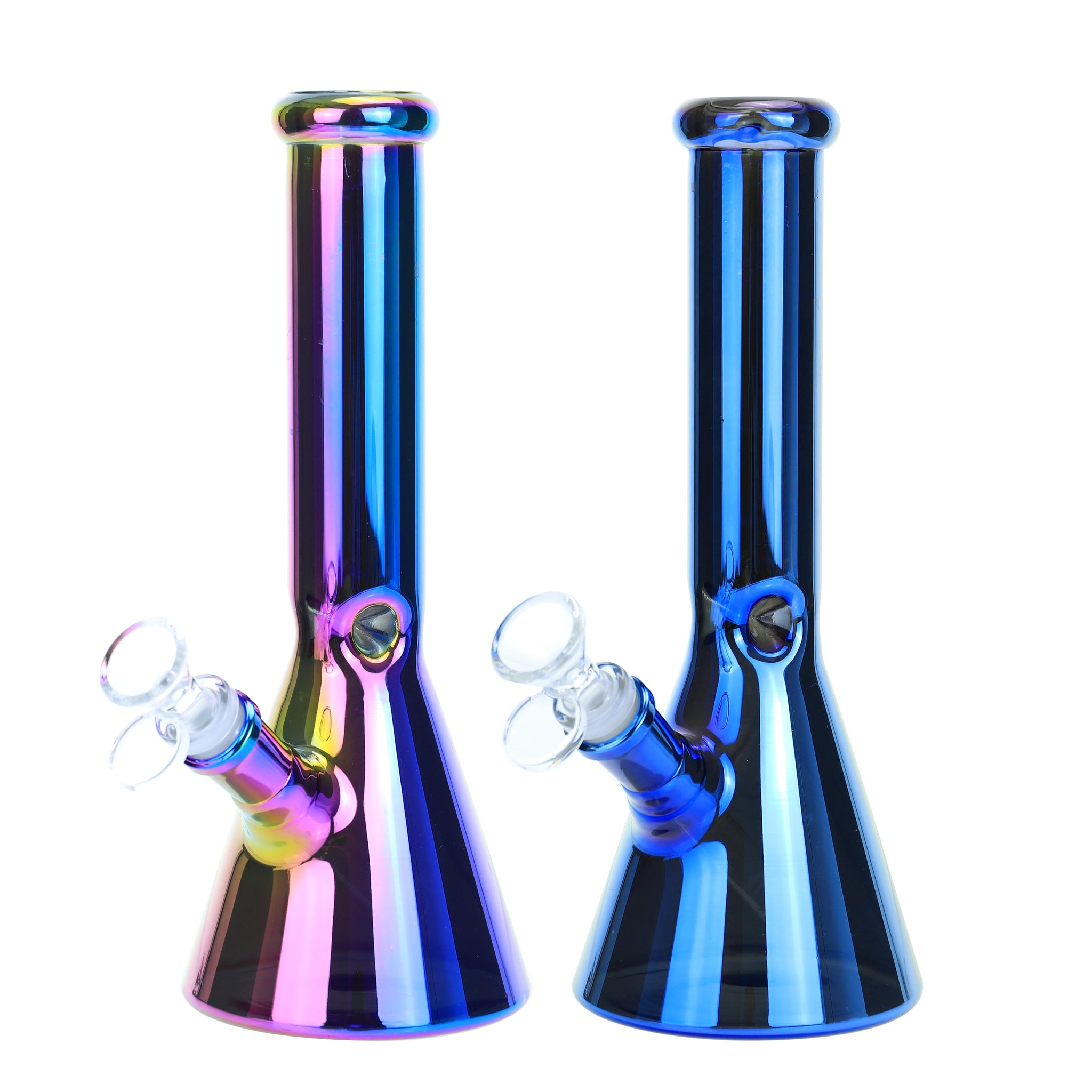 12" Colored Chrome Ice Catcher Beaker Water Pipe (WPD-203)