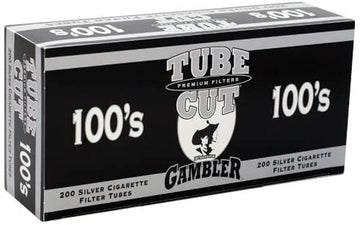 Gambler Tube Cut Silver 100mm Filter Cigarette Tubes - 5pk