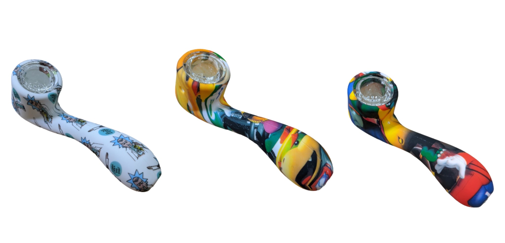 5" Full Printed Silicone Sherlock Hand Pipe (MSRP: $6.99)