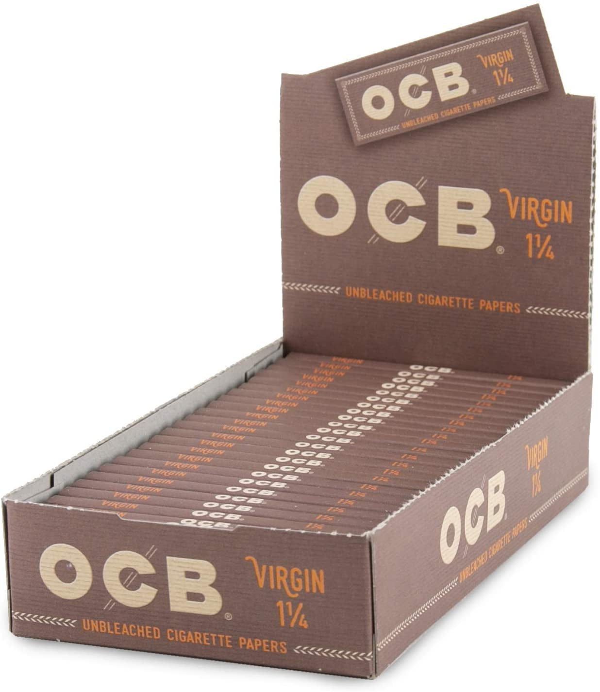 OCB Virgin 1 1/4 Rolling Paper - 24ct Display (MSRP: $1.99)