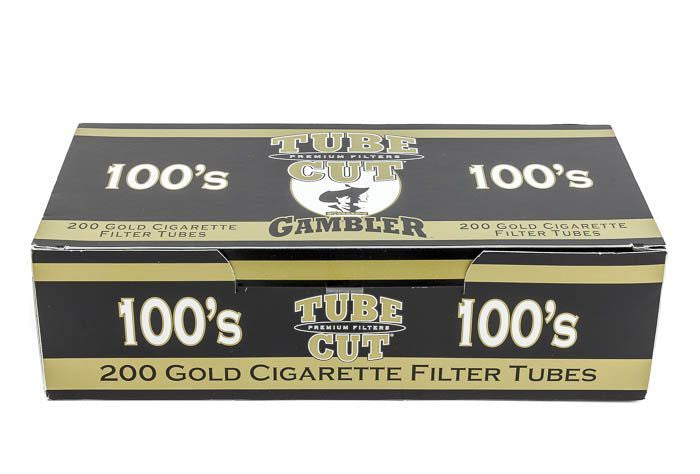 Gambler Tube Cut Gold 100mm Filter Cigarette Tubes - 5pk