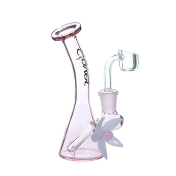 5.5" Colored Glass Rig with Flower (WPE-105)