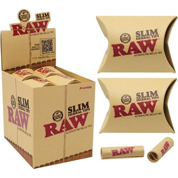 RAW Pre-Rolled Slim Herbal Tips 21pk - 21ct Display