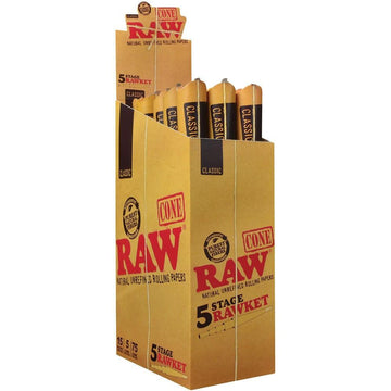 RAW Classic 5 Stage Rawket 15ct Cone Display