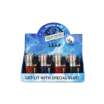 Special Blue Leaf Triple Flame Torch - 12ct Display