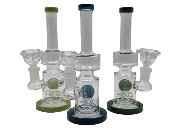7" Colored Base 4 Arm Globe Perc Water Pipe