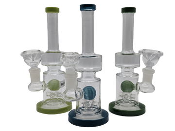 7" Colored Base 4 Arm Globe Perc Water Pipe
