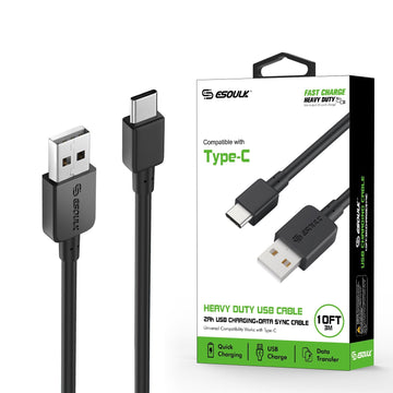 ESOULK 10ft Faster Speed Charging Cable For TYPE-C