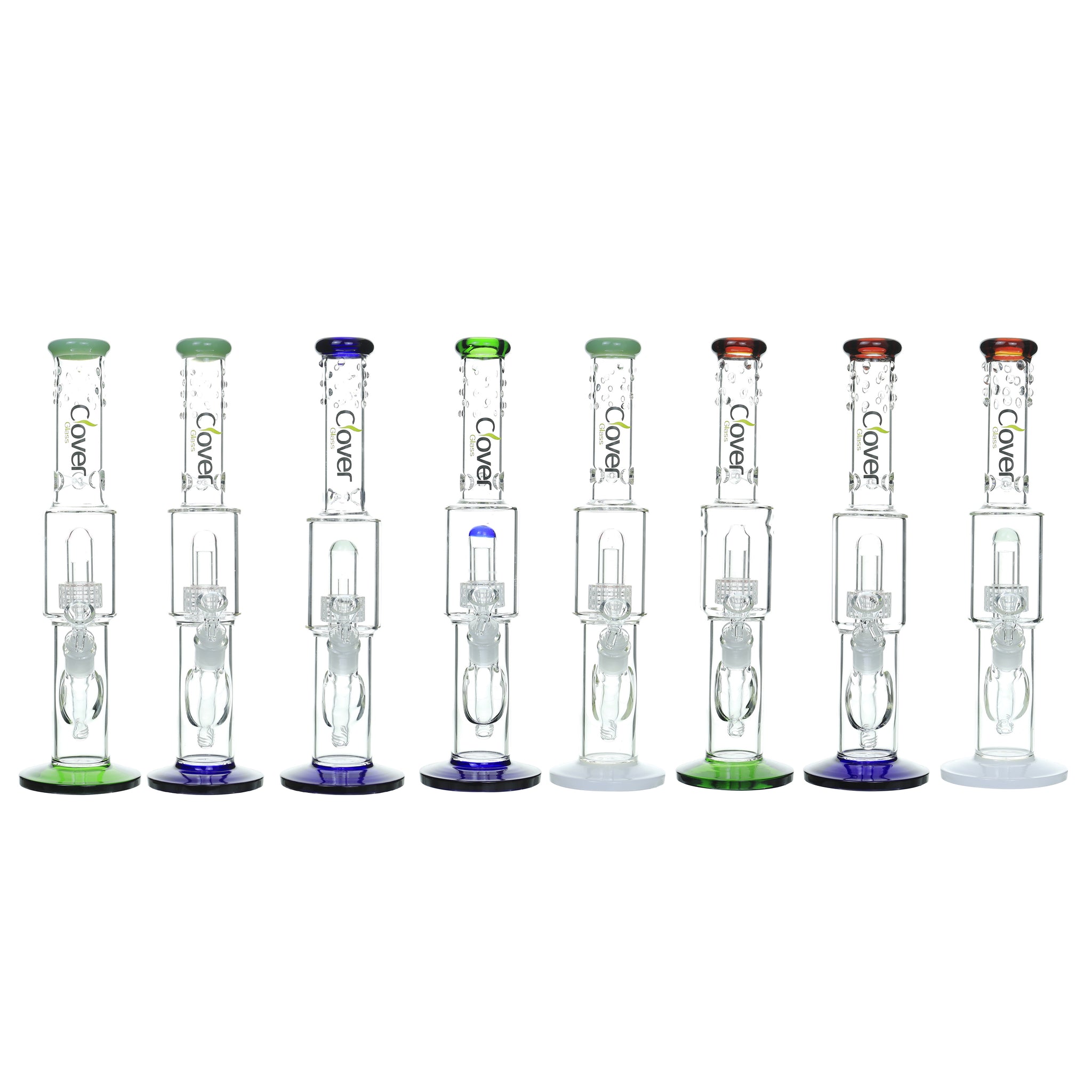 14" Colored Rim & Base Middle Cake Perc with Ice Catcher Water Pipe (WPB-271)