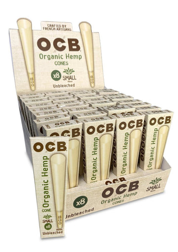 OCB - 78mm Small Organic Hemp Pre-Roll Cones 8pk - 32ct Display