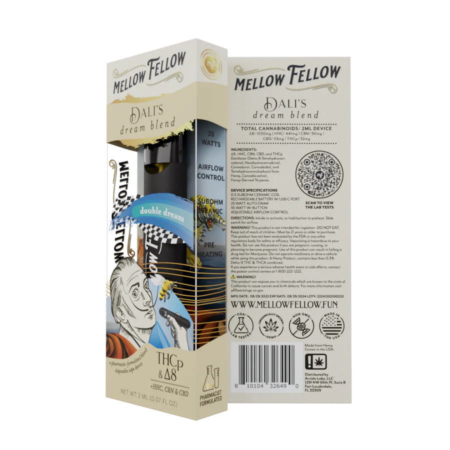 Mellow Fellow DALI'S Blend THCP+D8 2g Disposables - 6ct Display