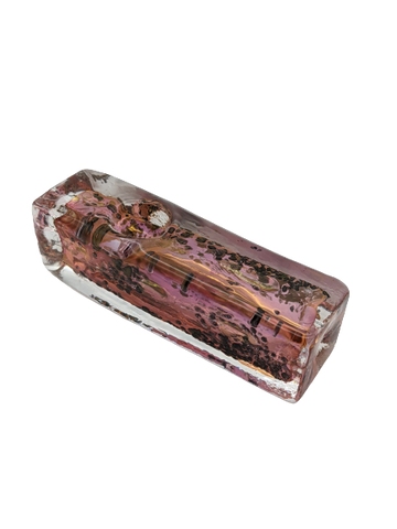 4" Rose Gold Metallic Bubbles Rectangle Hand Pipe