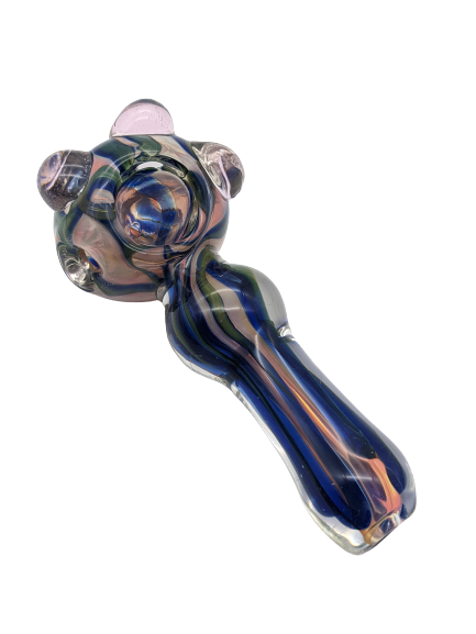 4" Gold Fumed Swirl Lines Hand Pipe