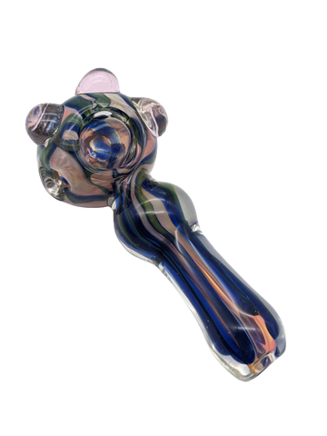 4" Gold Fumed Swirl Lines Hand Pipe