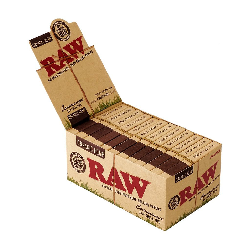 RAW Connoisseur Organic 1 1/4" Paper w/tips
