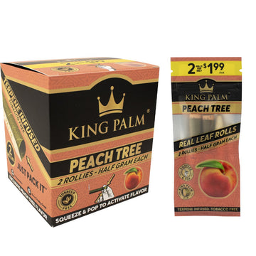 King Palm | Peach Tree - 2pk Rollies Pre-Priced $1.99 - 20ct Display