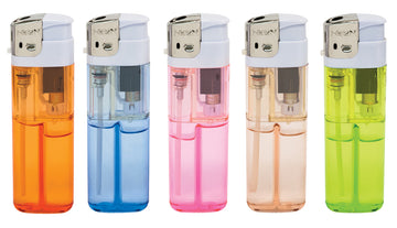 NEON Clear Transparent Electronic Lighter - 50ct Display