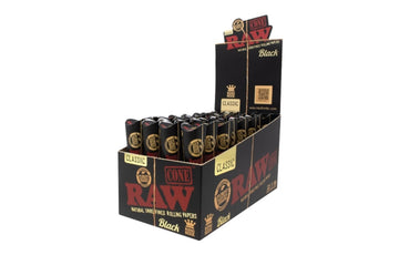 RAW Classic Black Edition Pre-Rolled Cones (King Size | 1 1/4