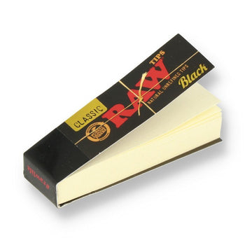 Raw Black Unrefined Tips Booklet 50pk - 50ct Display