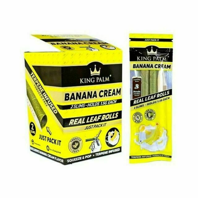 King Palm | Banana Cream - 2 Slim Rolls - 20pk Display