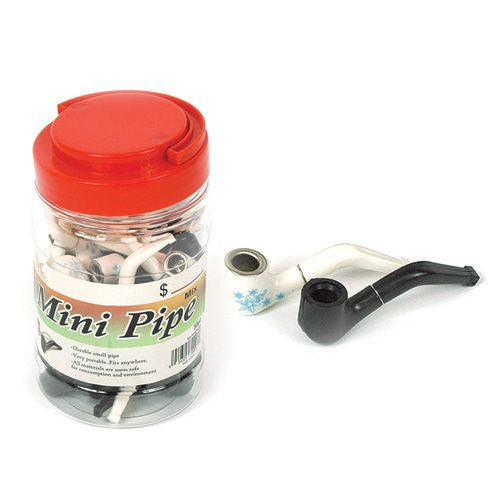 2.5" One Hitter Mini Sherlock Plastic Pipe - 50ct Jar (MSRP: $1.99ea)
