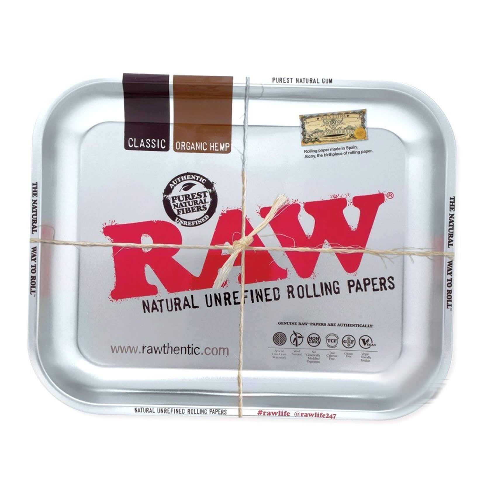 RAW Large Rolling Tray - Silver